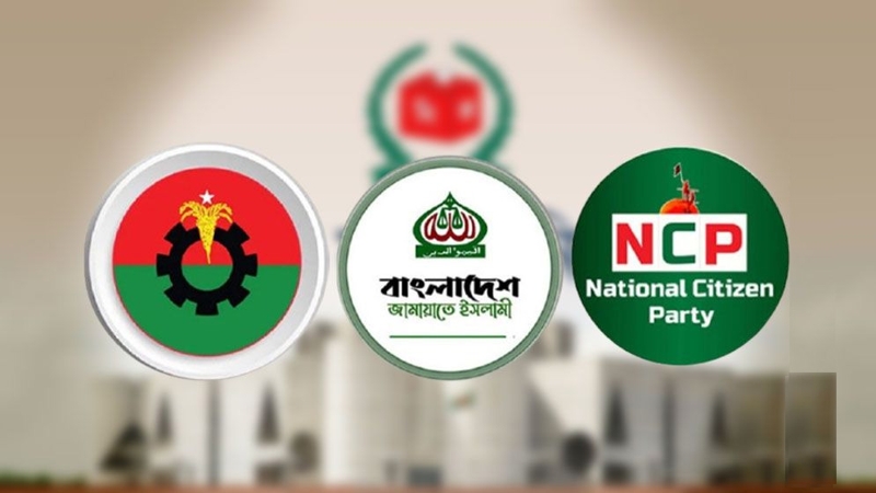 বিএনপি-জামায়াত-এনসিপি ত্রিমুখী দ্বন্দ্ব