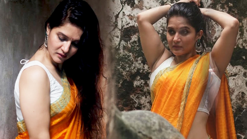 দ্রৌপদী হয়ে শাড়িতে মুগ্ধতা ছড়াচ্ছেন মিথিলা
