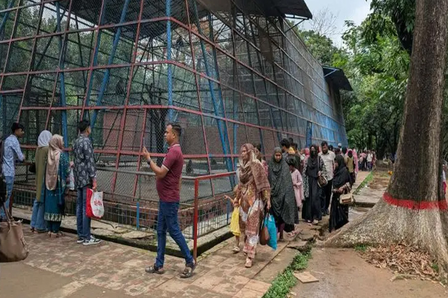 ছুটির দিনে চিড়িয়াখানায় উৎসবমুখর পরিবেশ