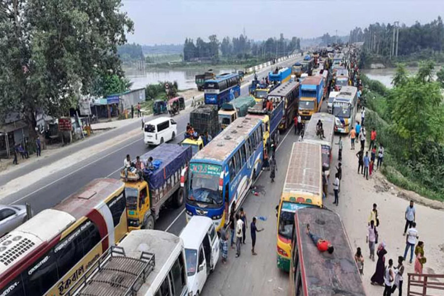 ঢাকা-টাঙ্গাইল মহাসড়কে ২০ কিমি যানজট