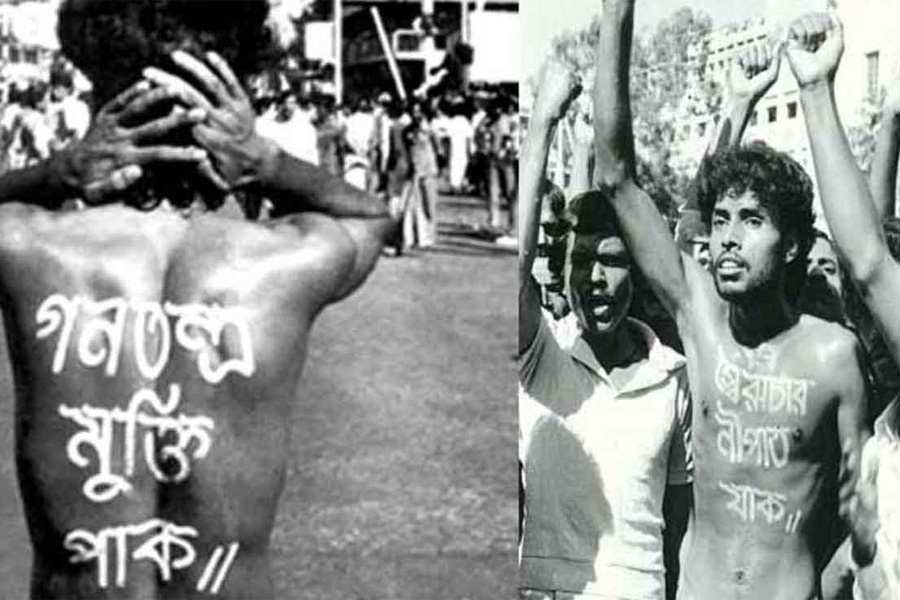 গণআন্দোলনের মুখে পদত্যাগ করেন এইচ এম এরশাদ