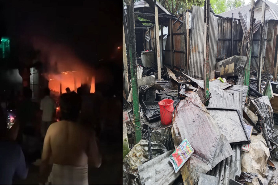 মধুপুরে বসতবাড়ি-দোকান ঘর পুড়ে ছাই