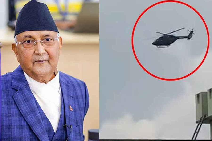 নেপালের প্রধানমন্ত্রী হেলিকপ্টারে দেশ ত্যাগ করলেন