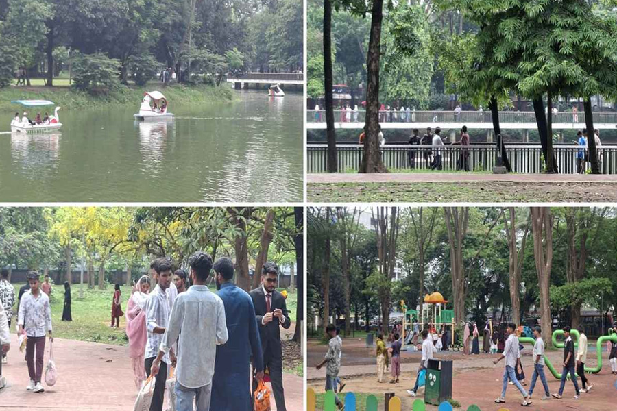 ছুটির দিনে দর্শনার্থীর ভিড়ে মুখর রমনা পার্ক