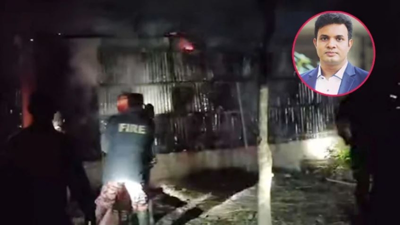 ছাত্রলীগের কেন্দ্রীয় সভাপতি সাদ্দামের বাড়িতে আগুন