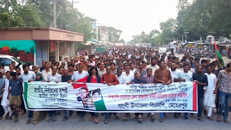 মেহেরপুরে বিএনপির সমাবেশ ও গণমিছিল