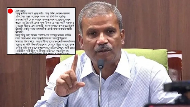 আনু মুহাম্মদের স্ট্যাটাসে আসিফ নজরুলের প্রতিক্রিয়া