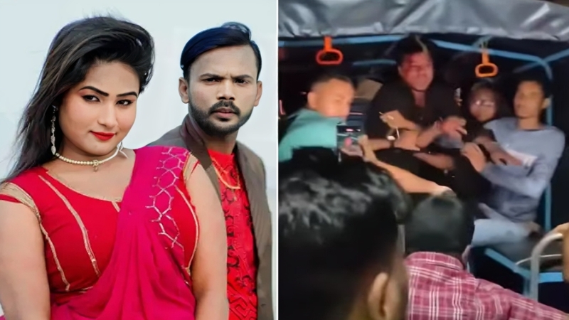 রিয়া মনি ও ম্যাক্স অভিকে গণধোলাই দিয়ে পুলিশে দিল এলাকাবাসী