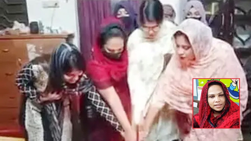 কেক কেটে আটক হলেন মহিলা আ. লীগ নেত্রী